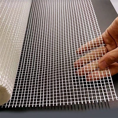 Malha de fibra de vidro para concreto